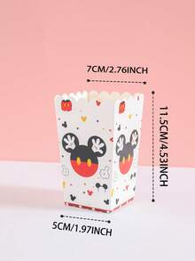 Disney Boîtes à pop-corn jetables Mickey Mouse, 10/25 pièces, boîtes d'emballage décoratif à usage unique, boîtes à aliments, boîtes à desserts, boîtes à collations, fournitures de fête, convient pour diverses fêtes et réunions