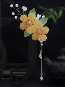 1个复古春夏粉色樱花流苏发夹，不褪色，长10厘米，时尚发饰，优雅时尚发爪，适合女性和女孩，日常装饰发髻、马尾辫、侧刘海，头部配饰，情人节配饰，女士发饰，发夹 - 彩色 - 查看 19
