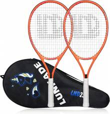 Raqueta de Tenis LUNNADE para Niños Junior, Raqueta de Tenis Juvenil de 19/21/23/25 Pulgadas con Funda, Adecuada para Niños y Niñas Principiantes de 3 a 12 Años - Naranja - Ver 13