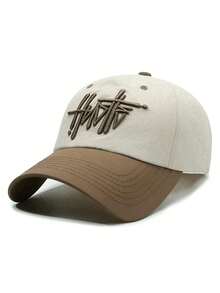 1pc Summer Quick-Dry Baseball Cap, Unisex, Letter Embroidery Contrast Color Design, Lightweight Breathable UV Protection, Street Hip-Hop Style Sun Hat - A - View 17