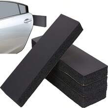 4 piezas Almohadillas de espuma con refuerzo de rejilla para parachoques de garaje, protectores de borde de puerta sin residuos, tiras de espuma de goma con adhesivo alto para parachoques de puerta de automóvil, fácil de instalar y quitar, adecuado para protección de pared, piso, puerta y superficie metálica