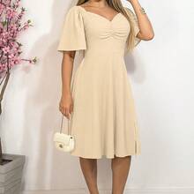 Elegance Flare Sleeve Romantic Dress - 米色 - 查看 3
