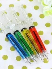 Random Color Creative Syringe Shaped Ballpoint Pen, Student & Office Supplies