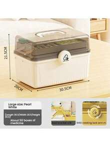 Große Kapazität Kunststoff Staubdichte Medizinbox, einfach und praktisch zu tragen, Medizin Aufbewahrungsbox, Erste-Hilfe-Kasten, Haushalts-Aufbewahrungsbox, Medizinischer Erste-Hilfe-Kasten, Medizinische mehrstöckige Medizinbox, Notfall-Aufbewahrungsbox, Familien-Tragetasche