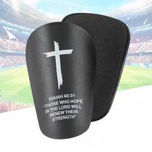 1 Pair Cross Pattern Football Shin Guards - Durable Football Gear, Fashionable Design, Comfortable, Unisex Football Accessory