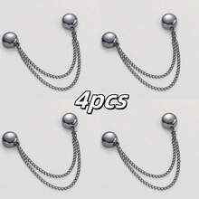 2/4/6/8/10pcs Multi-Functional Magnetic Clips, New Magnetic Clips, Strong Magnetic Scarf Clips With Chain, Shirt Clips, Fashion Accessories For Tightening T-Shirt Hem, Neckline Hem And Pant Hem, Halloween Decor