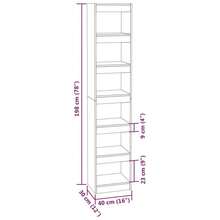 Librería/Bifurcador Larryhot Roble Ahumado 40x30x198 cm, resistente y duradera, fácil de montar, estilo decorativo, adecuadA, Para guardar adornos, figuras, libros, pequeños objetos, etc. - Marrón - Ver 7