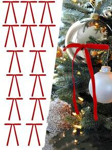 25pcs/10pcs Velvet Christmas Bows (With Gold Ribbon, Easy To Tie) - Ideal For Christmas Tree Decoration, Rustic Crafts And Gifts | Classic Polyester Ribbon Bows, Suitable For Holiday Home Decor, Wedding Decor, Christmas Decor, Christmas Tree Decor, Christmas Gift Wrapping, New Year Decor, Christmas Gift Box Decor, Tabletop Decor, Wedding Bouquets, Gift Wrapping And Party Decor, Christmas Home Decor - Multicolor - View 19
