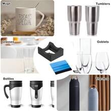 Silicone Cup Cradle With Built - In Slot Crafts Use To Apply Vinyl Decals Tumblers, Small Stand Cup Holder With Felt Squeegee BottlesCyan