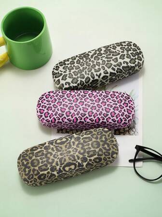 1pc Sturdy Leopard Print Glasses Case Eyewear Box Anti-Drop & Pressure-Resistant Protection Organizer Ideal Gift For Men Women -Fashionable Accessory