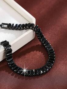Luxury Style Black Rectangular Zirconia Bracelet Tennis Multicolor Bracelet Female Hand Jewelry Gift