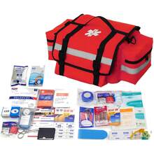 Bolsa de primeros auxilios vacía para traumatismos médicos de emergencia, organizador de bolsa de primeros auxilios EMS EMT, bolsa de hombro 17 x 11 x 7 pulgadas - Naranja - Ver 12