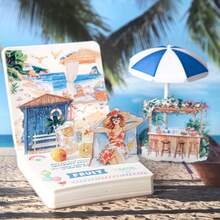 20 piezas Pegatinas de PET de la serie de estilo de vida festivo, pegatinas decorativas de PET, material básico creativo, pegatinas decorativas impermeables, ideales para manualidades de scrapbooking, suministros de diario, tabletas, teléfonos, fotos y artesanía, tarjetas (viaje, paseo por la ciudad, estancia en casa, campamento en el bosque, el mar, campos del campo)