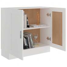 Librería Larryhot Blanca 82,5x30,5x80 cm Madera de ingeniería, resistente y duradera, fácil de montar, estilo decorativo, adecuadA, Para guardar adornos, figuras, libros, pequeños objetos, etc. - Blanco - Ver 4