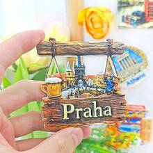 1pc Resin Refrigerator Magnet, Poland, Austria, Czech Landmarks Of Krakow, Hallstatt, Prague, Travel Souvenir, Home Decor Magnets For Bedroom, Kitchen, Wall, Creative Gift - Multicolor - View 23