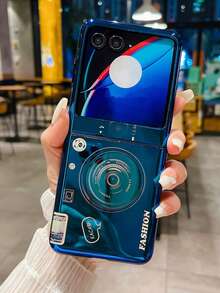 1pc Vintage Camera Strap Crossbody Case Compatible With Samsung Galaxy Z Flip7 Foldable Phone, Blue/Red - Multicolor - View 40