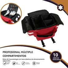 Bolsa de primeros auxilios vacía para traumatismos médicos de emergencia, organizador de bolsa de primeros auxilios EMS EMT, bolsa de hombro 17 x 11 x 7 pulgadas - Naranja - Ver 9