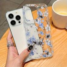 1 件花卉图案透明防震手机壳适用于 17、16/15 Pro Max、11/12/13/14 Plus、XR/7/8 Plus， - 無色 - 查看 5