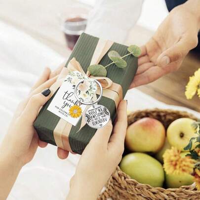 Zestaw 21/3 breloków z motywem słonecznika "Jesteś niesamowity" – stal nierdzewna, idealny na urodziny, ukończenie szkoły i prezenty świąteczne dla nauczycieli i współpracowników, prezent w ramach podziękowania dla współpracowników, wystrój domu, dekoracje świąteczne, wystrój pokoju, zima