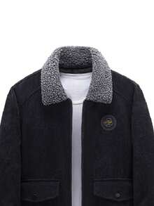 Men's Casual Thermal Lined Thick Zip-Up Padded Coat Coat, Winter Long Sleeve Corduroy Collar Work Jacket, Heavyweight Material, Men's Winter Jacket