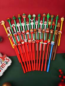 20 piezas - Bolígrafos navideños, bolígrafo de bola navideño de 0.5 mm con tinta de gel negra, bolígrafo de personaje navideño, bolígrafo de gel de dibujos animados navideños adecuado para útiles escolares y de oficina, papelería creativa de oficina, bolígrafo neutro de expresión demoníaca, bolígrafo de regalo lindo para Halloween, bolígrafo a base de agua, bolígrafo de firma de oficina, bolígrafo de rodillo negro de 0.5 mm a granel para suministros de fiesta de Halloween y Acción de Gracias, estilo aleatorio, Navidad