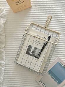 Prateleira flutuante Farida Bio de 1 peça, estante de parede e porta-revistas - Organizador de armazenamento suspenso de metal trançado à mão, moderno e minimalista, adequado para quartos e banheiros - Decoração de casa que economiza espaço, prateleira de banheiro, design moderno, superfície lisa