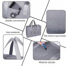 PUBAMALL Bolso Deportivo con Bolsa de Zapatos, Fin de Semana con Equipaje de Mano, Bolsa de Playa (One Pack, Gris) - gris - Ver 7