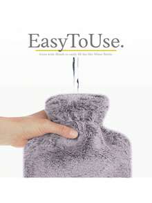 1 Borsa dell'acqua calda con copertura morbida - Grande - Borsa dell'acqua calda classica per sollievo dal dolore, collo e spalle, riscaldamento dei piedi, sollievo dalla disfunzione mestruale, terapia calda e fredda - Terapia del ghiaccio, ottimo regalo per Natale