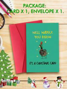 1 pièce Carte de Noël drôle de canard pour lui et elle, carte de Noël avec jeu de mots mignon de canard pour hommes et femmes, carte de Noël et de vacances pour ami, sœur, frère, vous le saurez bien, c'est une carte de Noël