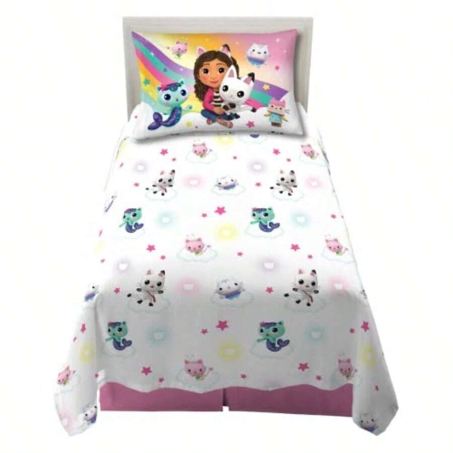 Gabby's Dollhouse Bedding Super Soft Sheet Set 3 Pcs Twin - Gabbys娃娃屋床單套裝 - 查看 1