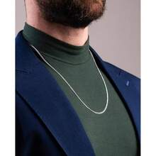 Men's Grumet Necklace Cord 2mm 925 Silver Plated 50cm 60cm70cm 80cm - Bạc - Xem 9