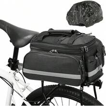AdooAdii Bolsa Trasera para Bicicleta 27L Alforja Mochila Impermeable Maletero de Bicicleta, Bolsa de Transporte Ciclismo Reflectante con Cubierta de Lluvia Bolsa Equipaje Portátil para Parrilla Viaje - 1 - Ver 8