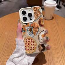 1pc TPU Material Autumn Delicious Harvest Bread, Cherry Pie, Coffee Breakfast Pattern Phone Case Compatible With IPhone, International Version,  Not The Domestic Version - White - View 2