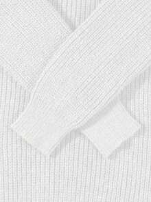 轻盈休闲针织毛衣，简约设计，宽松圆领套头衫，男女皆宜，适合秋冬季穿着。 - 白色 - 查看 11