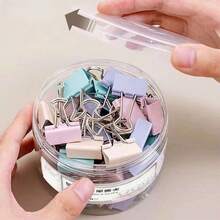 40pcs Assorted Color Small Size Paper Clips, Suitable For Office Organization, Random Packaging