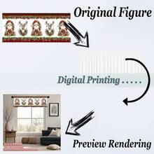 1 pieza Cortina decorativa navideña con bolsillo para barra, estampado de Papá Noel y renos, estampado plano de un solo lado, resistente a la decoloración, tela de poliéster de 150 g/m², filtro de luz grueso, suave y duradero, resistente a las arrugas, para todo el año, lavable, para cocina, dormitorio, sala de estar, decoración de fiesta de Navidad