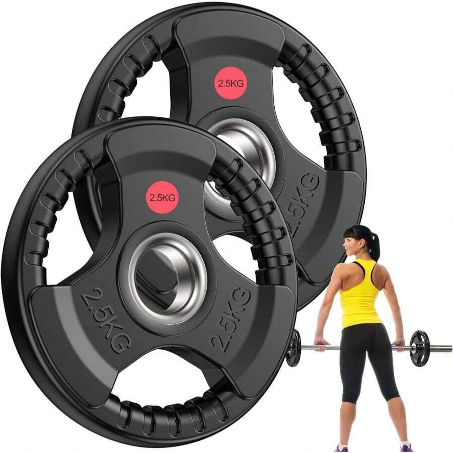 Mancuernas Discos de Peso, 2 Pack Mancuernas Par de Discos Estndar, Mancuernas Multiuso, Entrenamiento de Fuerza, Tonificacin Muscular, Para Hogares y Gimnasios - 2,5 kilos - Ver 1