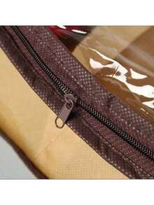 1pc Under Bed Shoe Cabinet Organizer, 12 Grids Non-Woven Fabric Shoe Box With Transparent Zipper Cover, Window, Handle For Home Storage - Multicolor - View 5