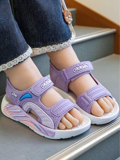 HAHABOBO Sandalias de suela blanda y cómodas de moda versátil para niños, sandalias casuales ligeras para niños y niñas para deportes interiores/exteriores, adecuadas para uso en el jardín durante el verano