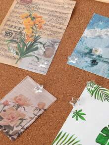 50pcs/100pcs Star-Shaped Plastic Clear Thumb Tacks With Plastic Box, For Bulletin Board, Photo, Map, Poster Decoration, Home, School, Office Use