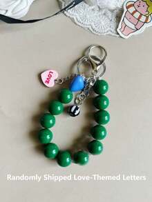 1pc Handmade Heart-Shaped Beaded Lanyard, Candy Color, Creative Accessory For Cameras, Phones, Bracelets - Multicolor - View 1
