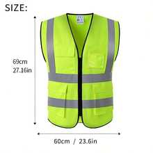 High Visibility Breathable Mesh Safety Vest For Men And Women - Reflective, Padded, And Multiple Pockets - Perfect For Construction, Logistics, And Factory Use