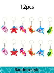 24 piezas - Llaveros de criaturas marinas para fiesta, llaveros de dibujos animados, adecuados para recuerdos de fiesta, artículos de vacaciones, regalos para volver a la escuela, obsequios reutilizables para fiestas de cumpleaños, relleno de bolsas, adornos de fiesta, playa de verano, fiesta de piscina, regalos de vacaciones, Día de la Madre, Graduación