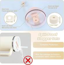 Set de 11 Piezas de Accesorios para la Cup, 6 Tapones antiderrame, 2 Cubiertas para popotes, 2 Charms Colgantes, 1 Bota, Set de Silicona para 40 oz y 30 oz - Beis - Ver 10