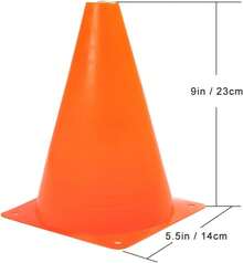 Conos para entrenamiento deportivo como baloncesto, fútbol, entrenamiento de agilidad y coordinación o actividades al aire libre, conos naranjas para el tráfico - 9"-24 piezas - Ver 10