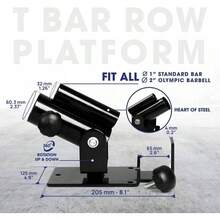 Plataforma de Remo en con de 360, Accesorio de para, Agarres para Gym para Entrenamiento, Compatible con Barra Estndar de 1 y Barra Olmpica de 2 - a. negro - Ver 2