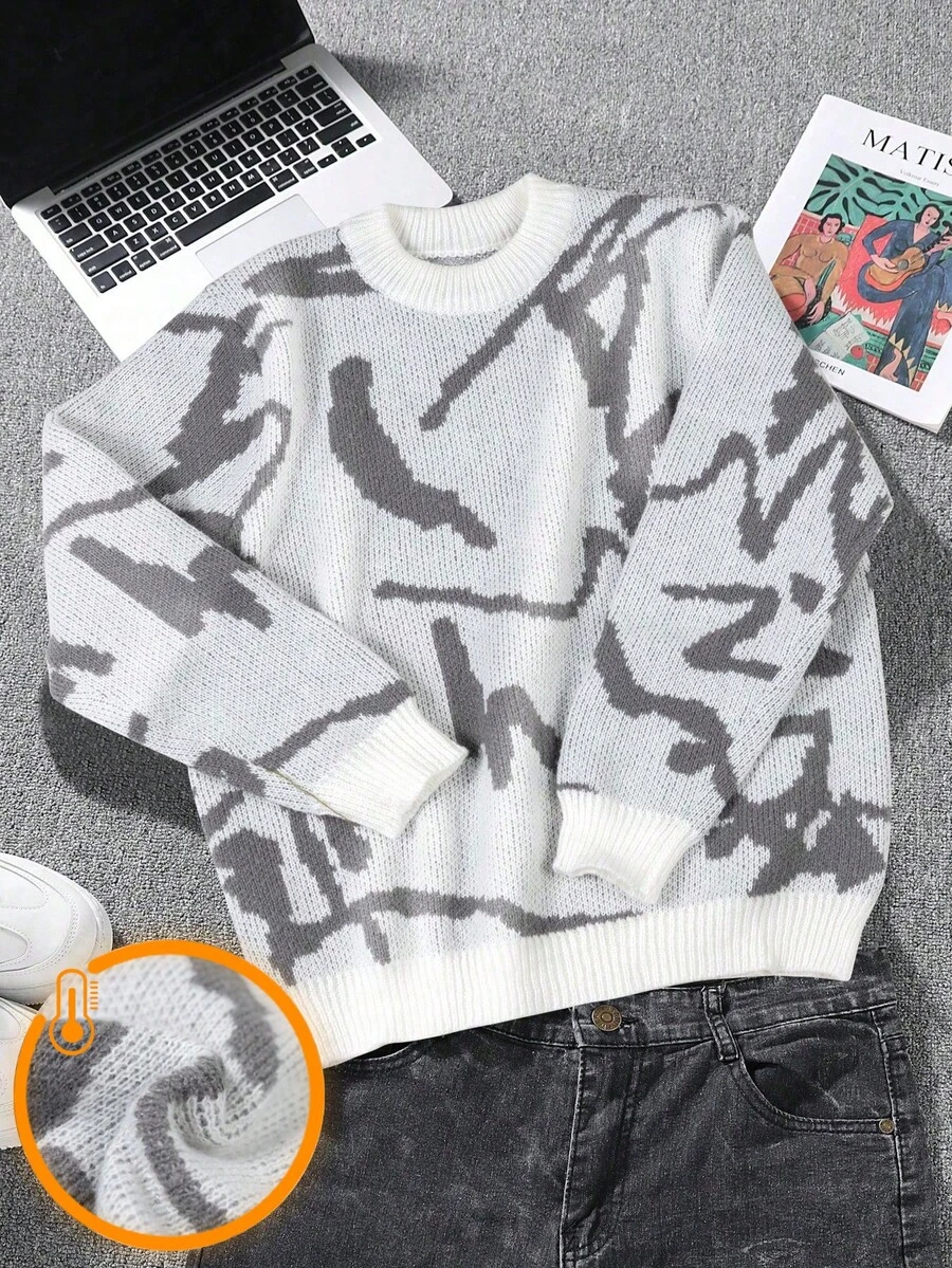 1pc Teen Boys Casual Versatile Outdoor Commute Personalized Sweater, Autumn/Winter