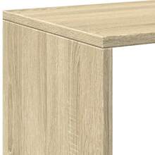 Estante divisor de ambientes de 3 niveles Larryhot Roble Sonoma 99x29x99 cm, Resistente y duradero, Fácil de montar, Estilo decorativo, Adecuado para guardar adornos, figuras, libros, artículos pequeños, etc. - Marrón - Ver 9