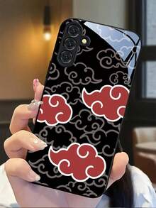 Red Auspicious Cloud Phone Case With Glass Texture. Suitable For IPhone17,16, 15, 14, 13, 12, 11, Pro Max Plus Air, Galaxy 25/24/23/22/21/ULTRA/PLUS/FE/Able-Pri71/56/55/54/53/52/36/35/34/26/25/23/16/15/14/13/06. Tailor-Made Phone Case For Fashionable Perfection. - 彩色 - 查看 2