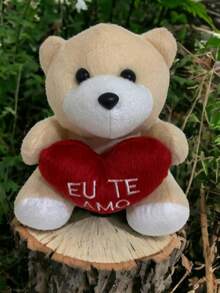 Kit 5 Teddy Bear With Embroidered Heart "I Love You" 20 Cm - Valentine's Day, Mother's Day - Màu nâu  Mocha - Xem 4